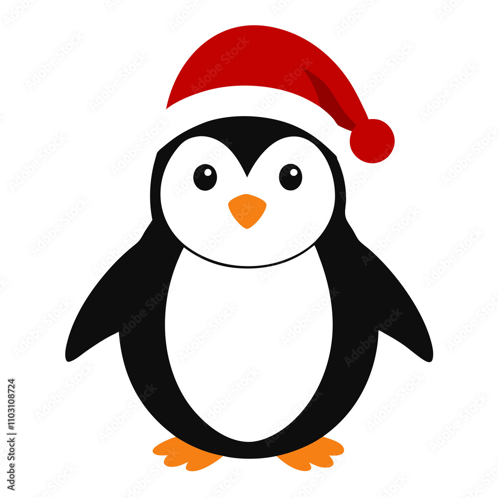 Penguin wearing a Santa Claus hat Penguin wearing a Santa Claus hat