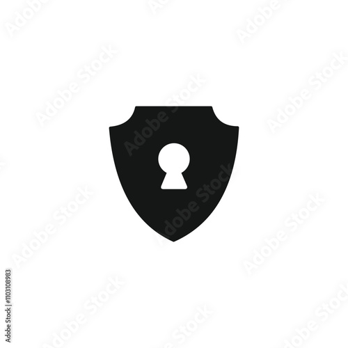 Shield key hole icon template vector illustration