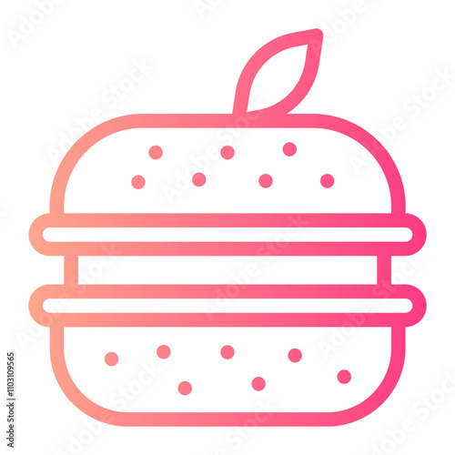 plant based burger gradient icon