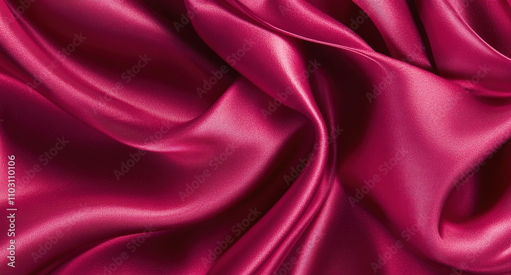 Obraz premium Pink satin fabric, draped and flowing in an elegant display of texture and color.