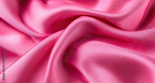 Pink satin fabric, draped and flowing in an elegant display of texture and color.