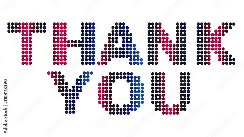 Animated Thank You text and motion effect title with dots on white background. Proress Format. Animated Thank You text and motion effect title with dots on white background. Proress Format.