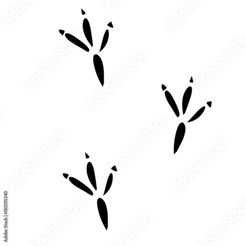 Dinosaur footprint vector icon black color isolated on white background.