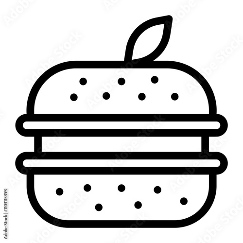 plant based burger line icon