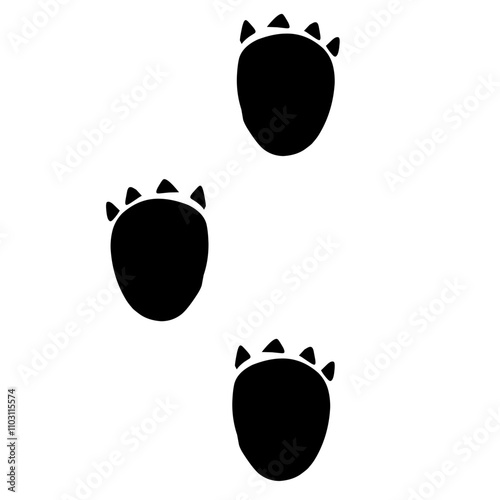 Wallpaper Mural Dinosaur footprint vector icon black color isolated on white background. Torontodigital.ca