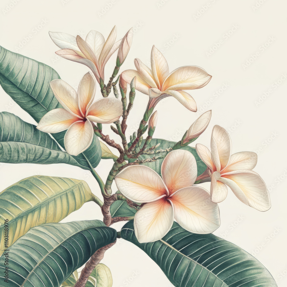 Fototapeta premium Frangipani Flowers Design Assets