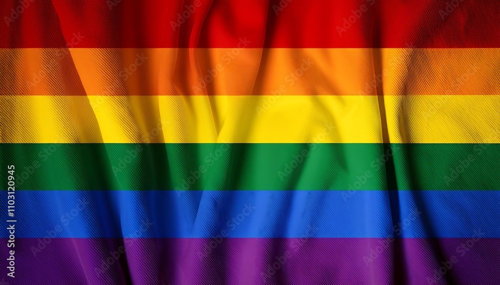 Fototapeta premium Rainbow Flag Seamless Pattern, Colorful Vector Design, Bright Gay Pride Wallpaper