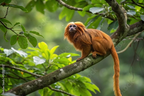 Lion tamarin on the tree