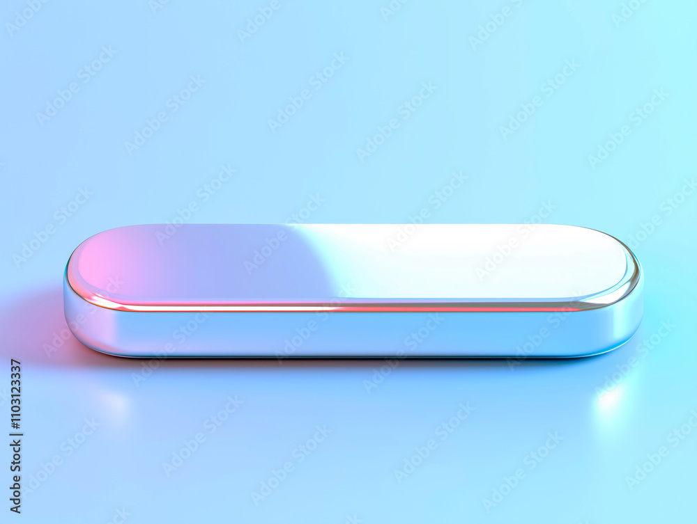 Silver object with a blue background Silver object with a blue background