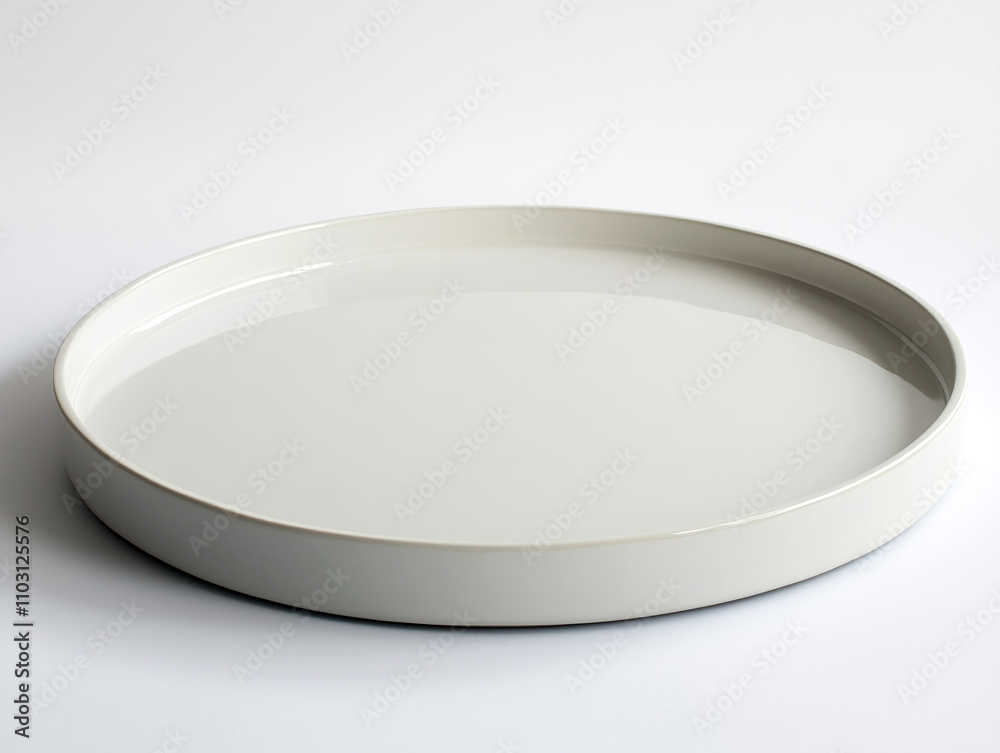 White plate with a round shape White plate with a round shape