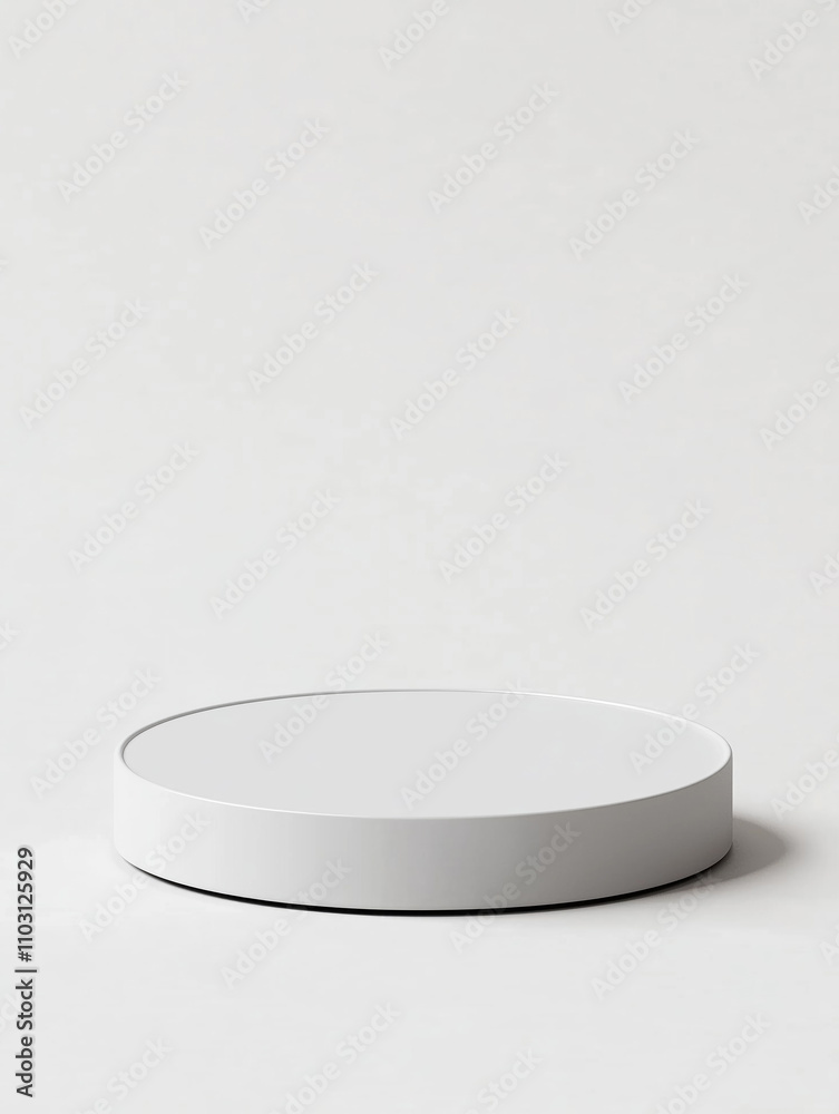 White round podium for display product is on a white background White round podium for display product is on a white background