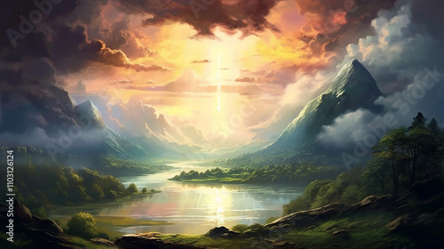 clean valleys and lakes in the mountains