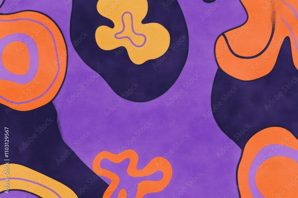 Obraz premium Vibrant minimalistic abstract art with organic shapes in bold colors