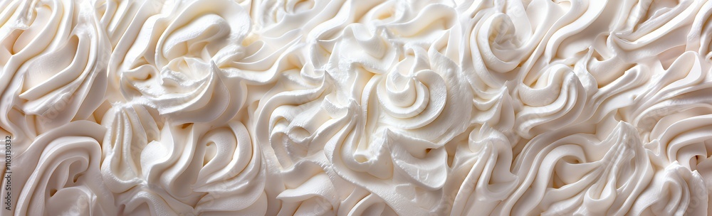 A close-up of textured whipped cream, showcasing its smooth and creamy swirls. A close-up of textured whipped cream, showcasing its smooth and creamy swirls.
