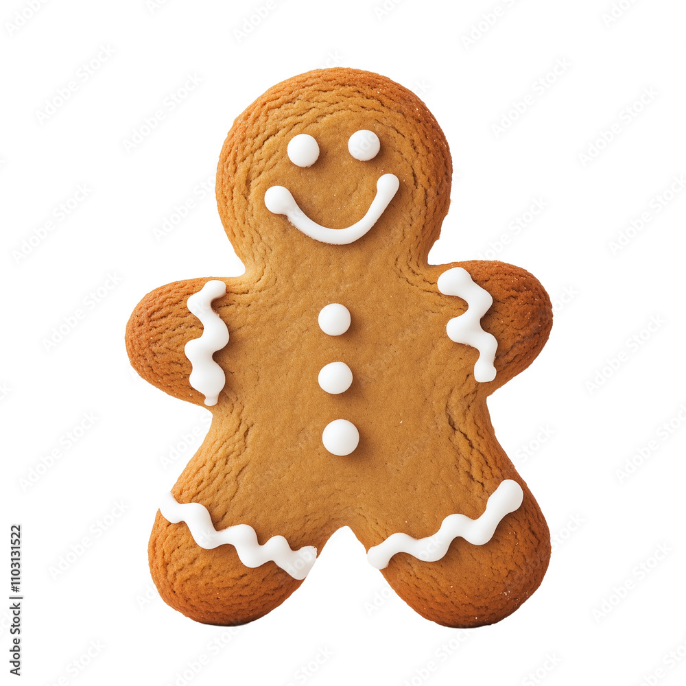 Gingerbread cookie isolated on transparent background. PNG. Generated AI Gingerbread cookie isolated on transparent background. PNG. Generated AI