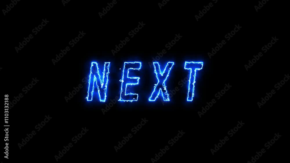 Glowing neon next text animation with black background glowing neon next game music animation background 4k, abstract, alphabet.