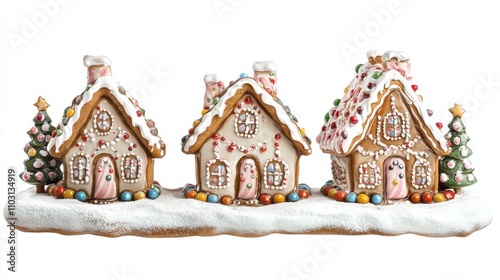 Christmas gingerbread house in snow town,Cookie and candy house with christmas tree,holiday greeting season,gift for Christmas day,Merry Christmas,happy new year concept,copy space.