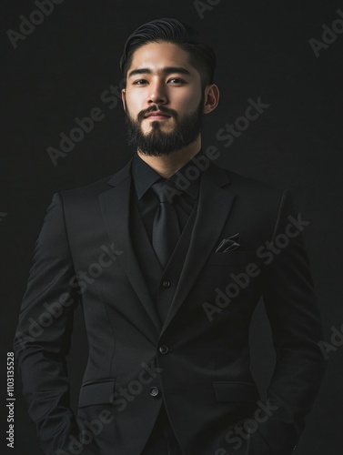 Man with Beard Wearing Suit