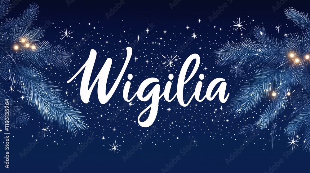 Napis słowo Wigilia Napis słowo Wigilia