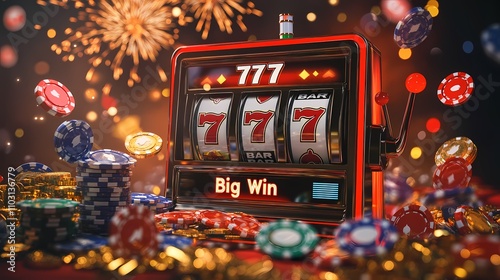 Exciting moment at the casino with a big win celebration photo
