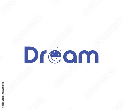 Dream text based wordmark logo design, Vector illustration.