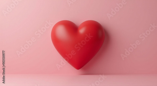 pink heart on a red background