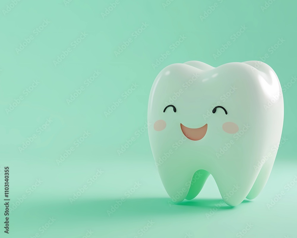 3D Smiling Tooth Icon: Dental Care and Dentist Product Marketing Material 3D Smiling Tooth Icon: Dental Care and Dentist Product Marketing Material