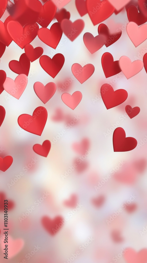 Valentine's Background with Flying Hearts. Greetings with a Valentine's Day. Valentine's Background with Flying Hearts. Greetings with a Valentine's Day.