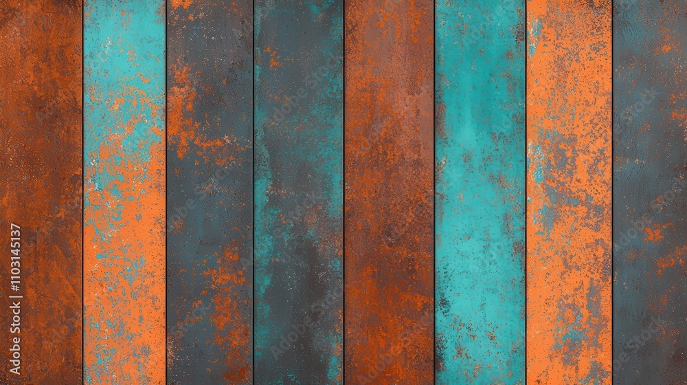 Textured Metal Surface with Rust and Turquoise Patterns Textured Metal Surface with Rust and Turquoise Patterns