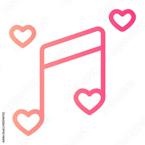 musical note gradient icon