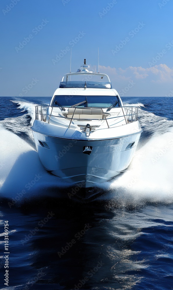 Fototapeta premium Luxury White Yacht on the Ocean