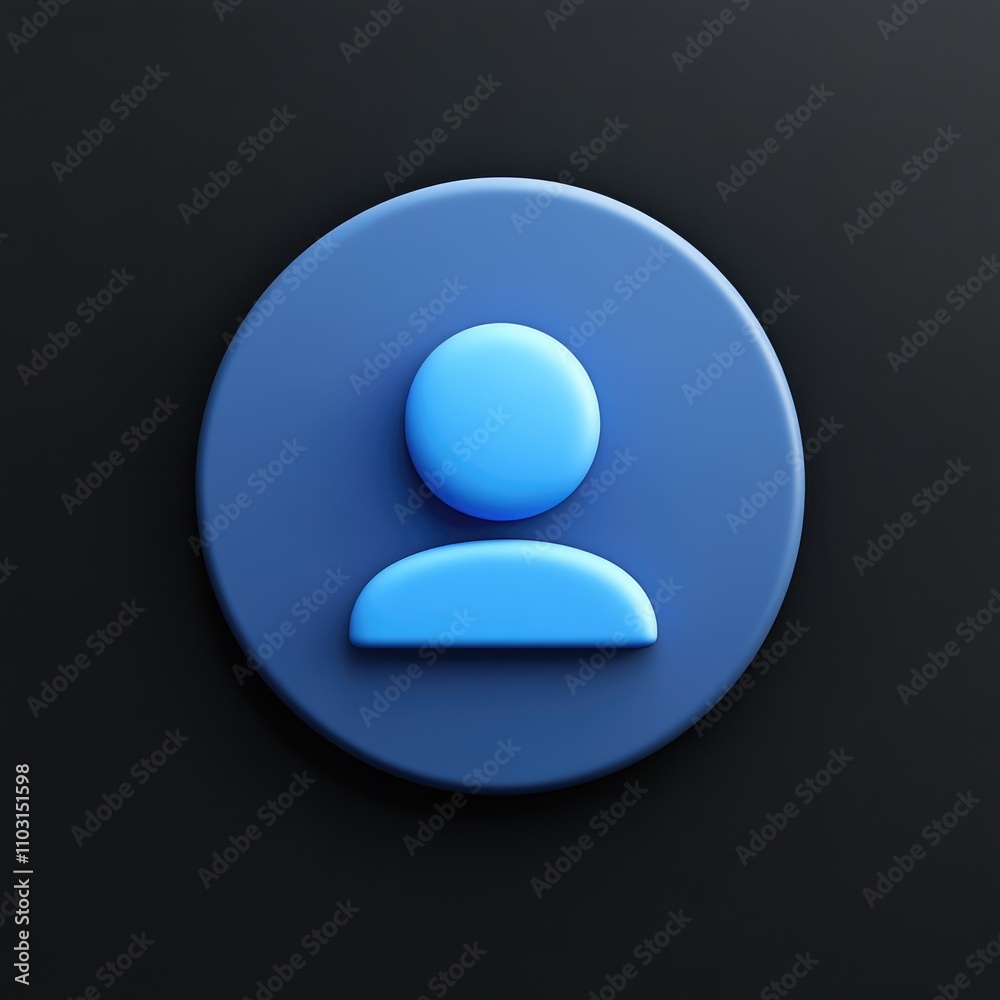 icon, social icon, man blue user icon 3d style, in trendy, isolated on black background. Vector, illustration, user symbol for your web site design, logo, app. icon, social icon, man blue user icon 3d style, in trendy, isolated on black background. Vector, illustration, user symbol for your web site design, logo, app.