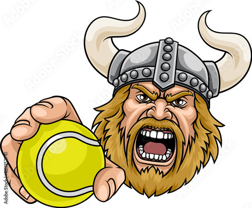 A Viking man holding Tennis...