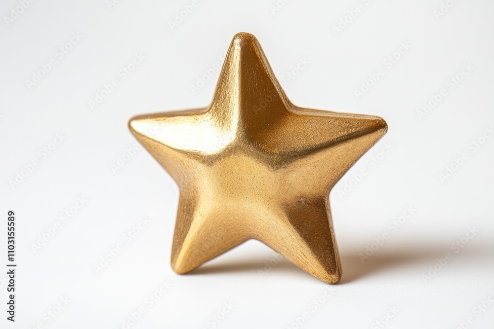 Gold star shape on white background Gold star shape on white background