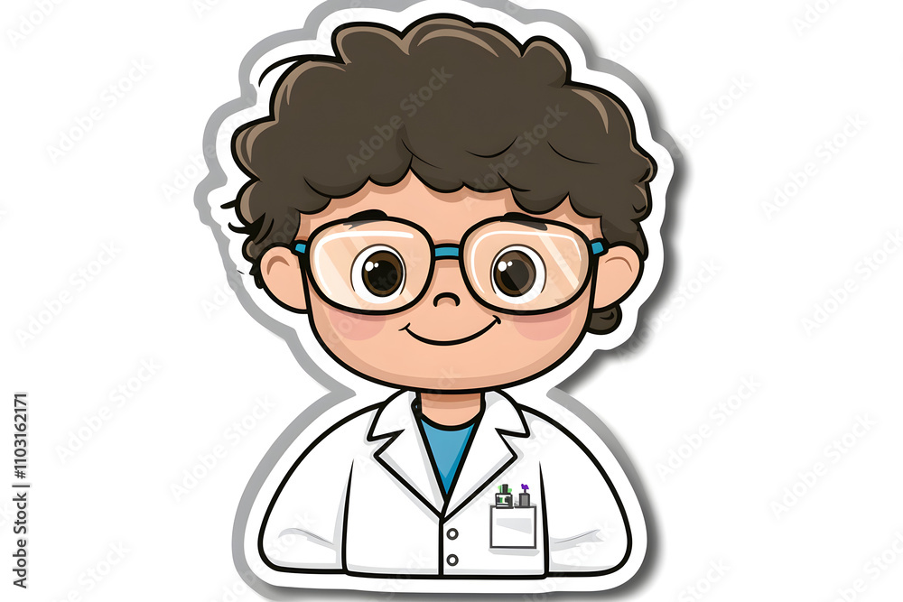 Cute Scientist Character Vector Illustration Cute Scientist Character Vector Illustration