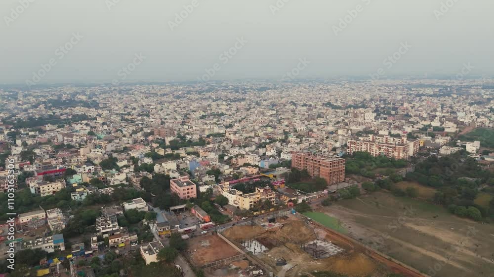 Drone view of Raipur cityscape, Aerial view of Raipura area, Urban landscape of Raipur, Scenic city top view, Modern cityscape Chhattisgarh, Residential layout aerial shot, Vibrant city stock video. Drone view of Raipur cityscape, Aerial view of Raipura area, Urban landscape of Raipur, Scenic city top view, Modern cityscape Chhattisgarh, Residential layout aerial shot, Vibrant city stock video.