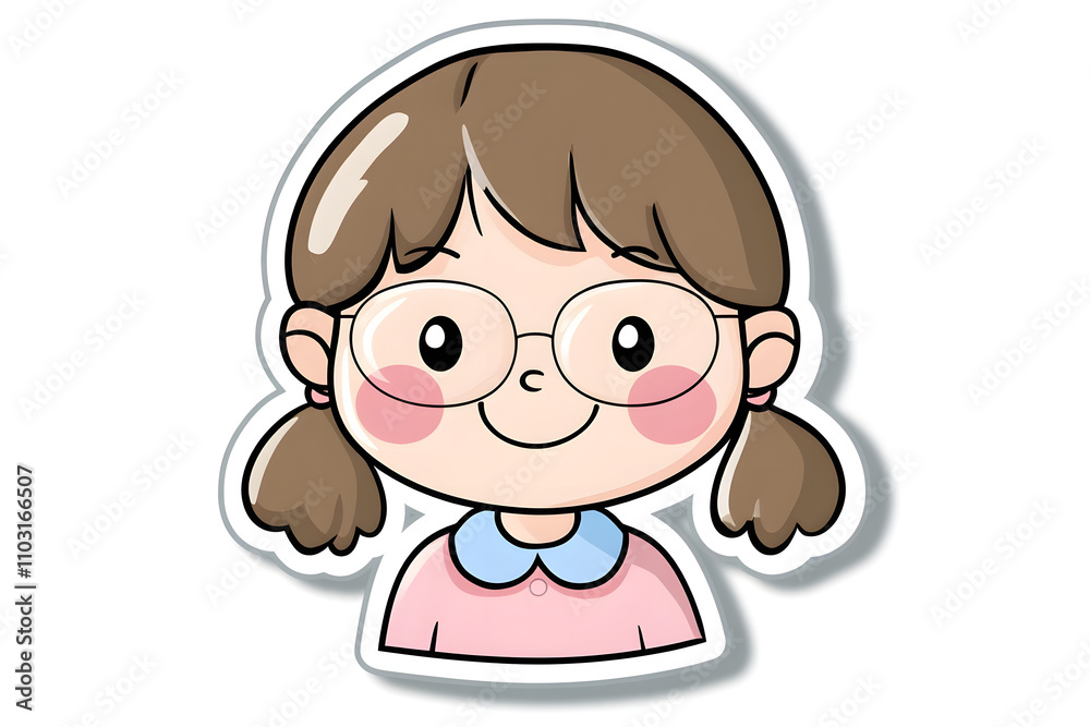 Cute Teacher Sticker Vector Illustration Cute Teacher Sticker Vector Illustration