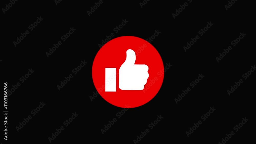 Hand thumb up icon like icon in flat design isolated on black background. Like Icon 4K Video motion graphic animation Hand thumb up icon like icon in flat design isolated on black background. Like Icon 4K Video motion graphic animation