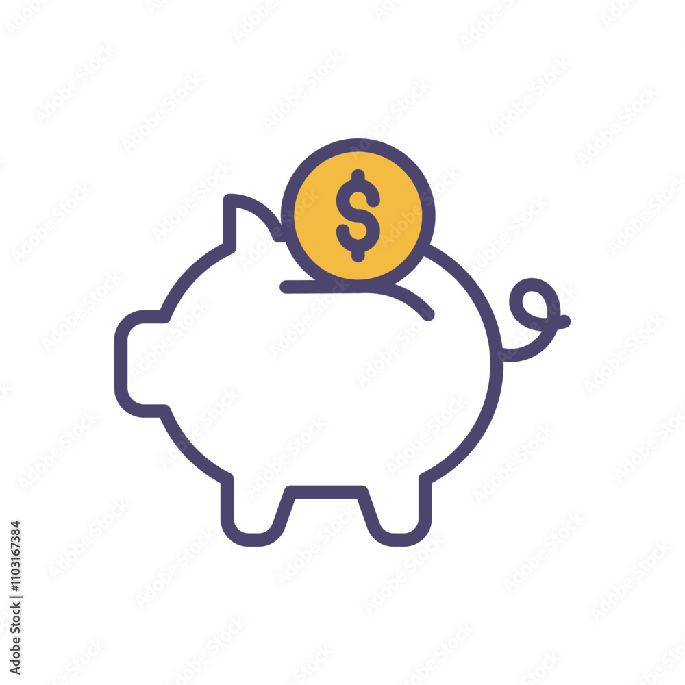 Obraz premium Piggybank icons set vector stock illustration