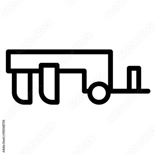 Gardening Landscape Plougher Line Icon