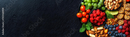 Wallpaper Mural Fresh fruits and nuts arranged on platter, perfect for healthy snacking Torontodigital.ca