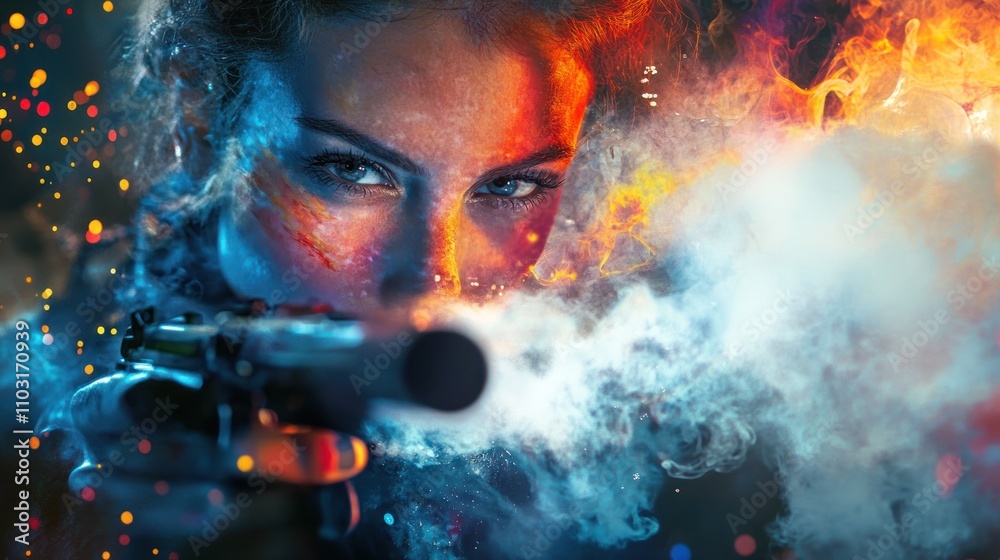 Fiery Warrior Woman: A Breathtaking Portrait of Strength and Resilience Fiery Warrior Woman: A Breathtaking Portrait of Strength and Resilience