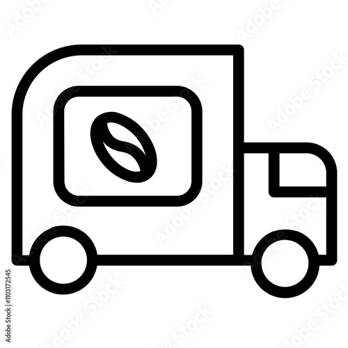 Coffee Truck Food Line Icon