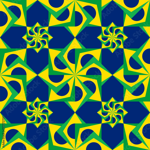 brazil flag flower pattern. vector illustration