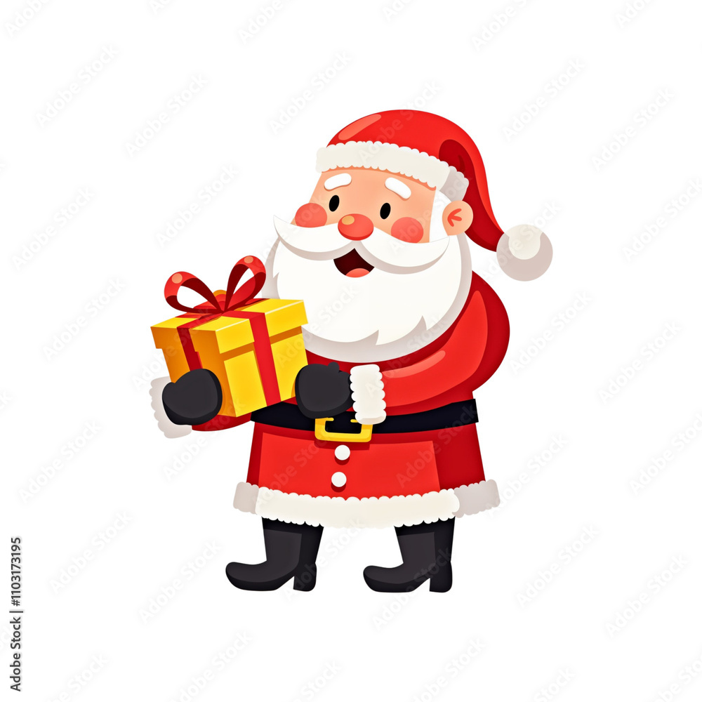 cartoon drawn Santa Claus with gift box isolated on transparent background. Santa png. Christmas. New year cartoon drawn Santa Claus with gift box isolated on transparent background. Santa png. Christmas. New year