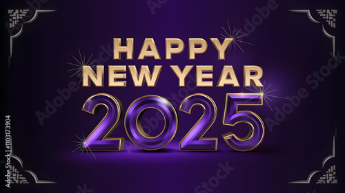 Wallpaper Mural Happy New Year 2025. Happy New Year 2025 Celebration Text. Happy New Year 2025 illustration Torontodigital.ca