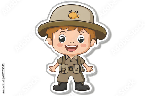Cute Zookeeper Vector Illustration for Stickers