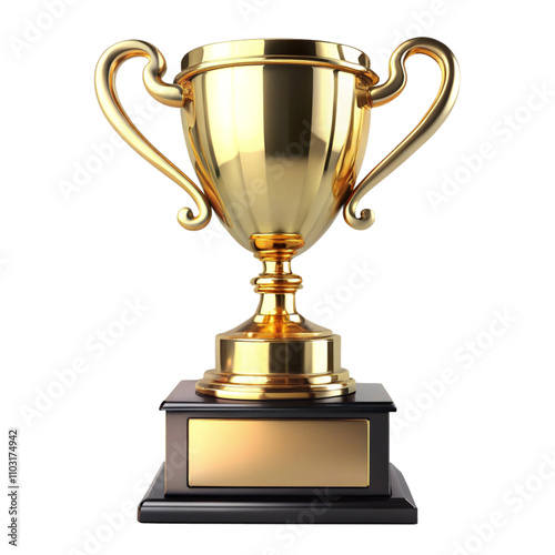 gold cup isolated on white background