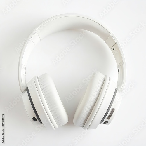 Stylish white wireless headphones perfect for music lovers and audiophiles at home or on the go photo