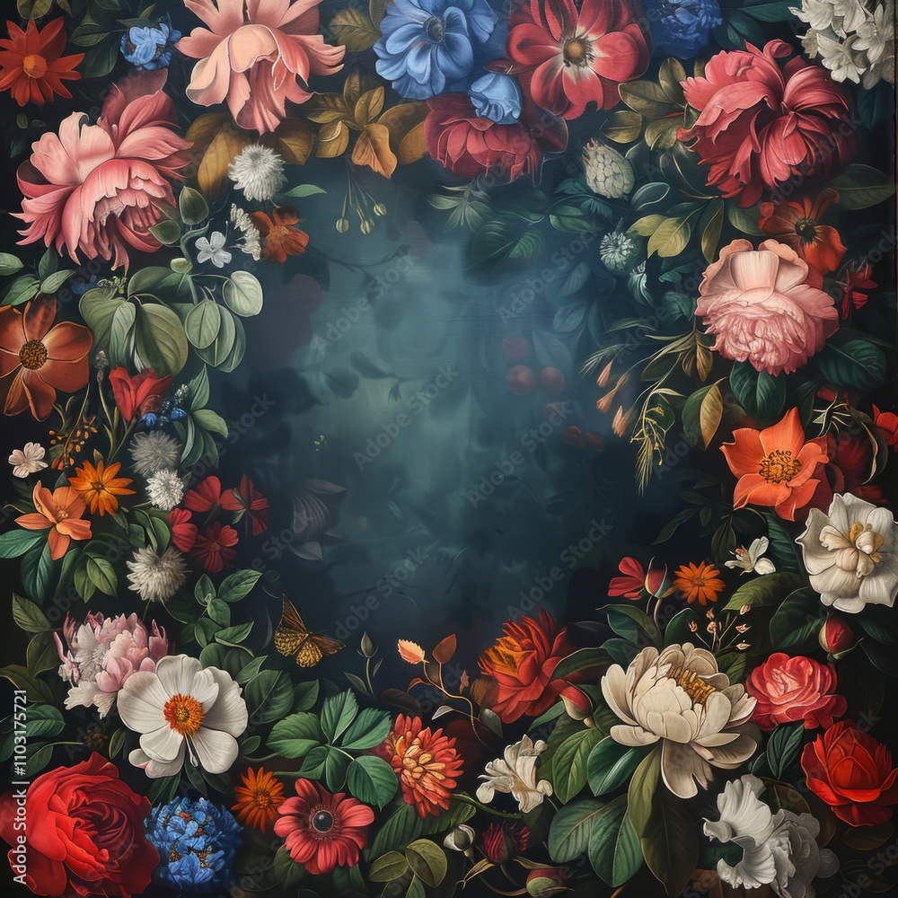 Baroque Flower Pattern as Graphic Design Element Baroque Flower Pattern as Graphic Design Element